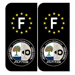 Autocollant plaque AMG noir