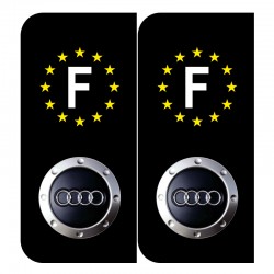 Autocollant plaque Audi noir
