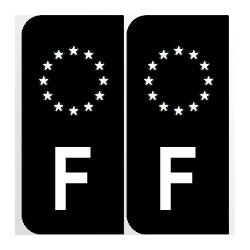 Stickers plaque F fond noir