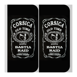 Département Corse façon Jack Daniels fond noir Bastia Raid