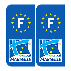 F europe Marseille côté gauche pour plaque d'immatriculation