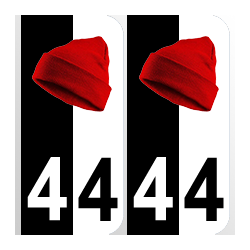 Département 44 Loire Atlantique bonnet rouge couleur bretagne