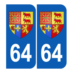 Département 64 Pyrénnées Atlantique blason logo région aquitaine