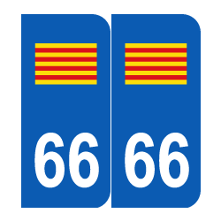 Département 66 Pyrénées Orientales drapeau Catalogne