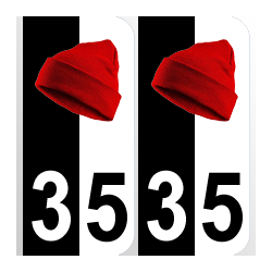 Département 35 bonnet rouge couleur bretagne