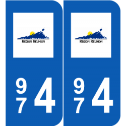 autocollant pour plaque 974 Réunion